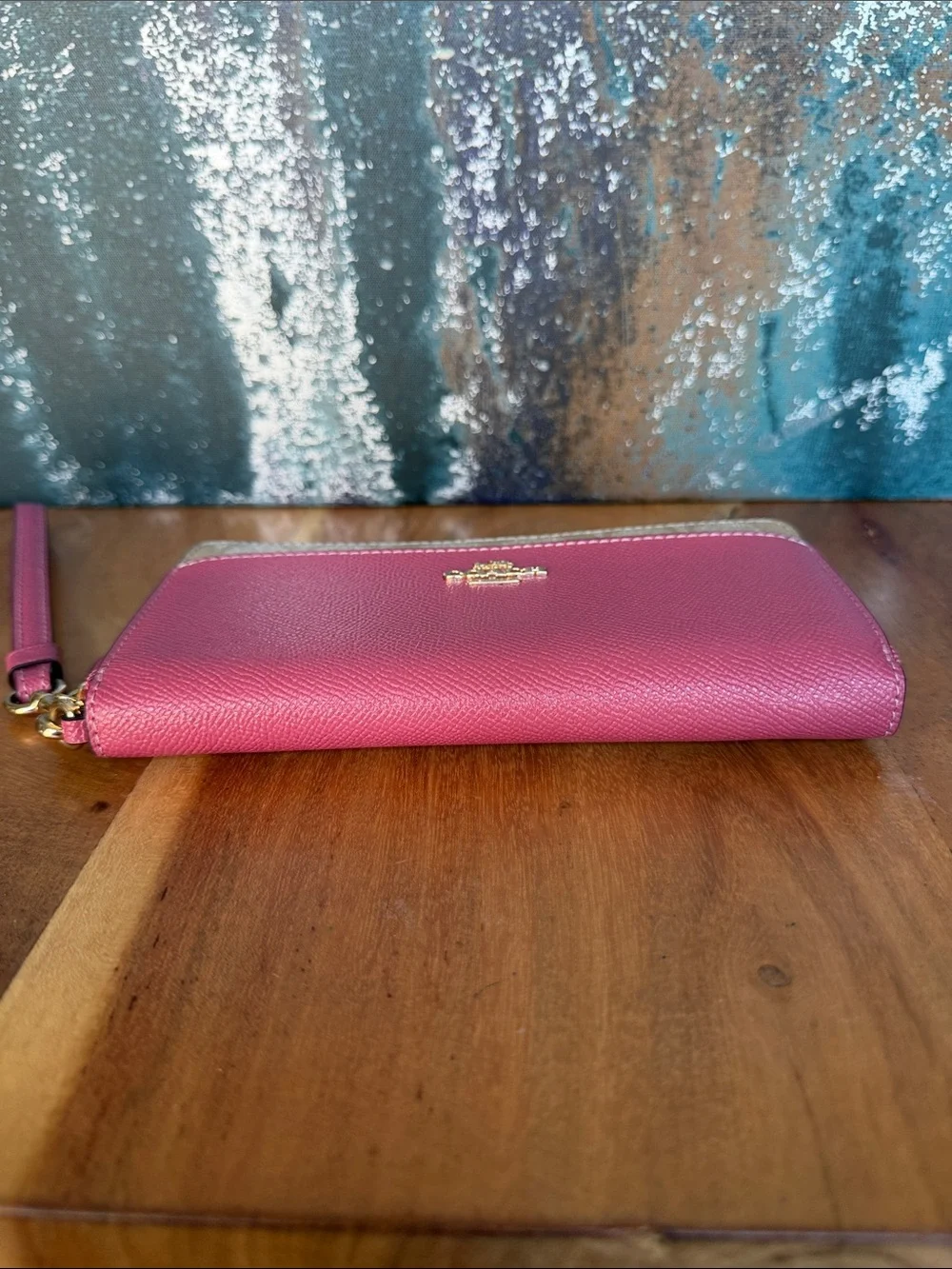 Coach Barbiecore Bubblegum Pink Signature Zip Around Wallet Wristlet (NWOT) - Picture 9 of 16